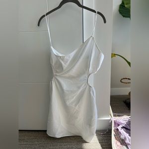 One shoulder white dress